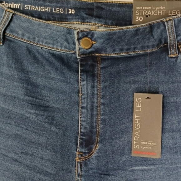 AVENUE DENIM Butter Straight Leg 5 Pocket Knit Denim Blue Jeans 30 NWT - Picture 6 of 9